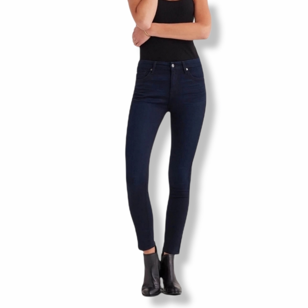 7 FOR ALL MANKIND Blue Skinny Back Zip Ankle Jeans
